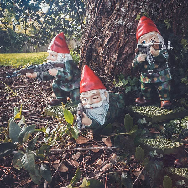 Tactical Team Garden Gnome Soldiers